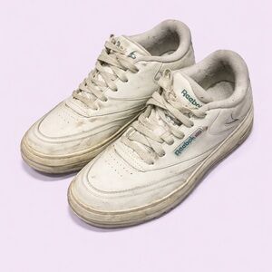 Reebok Off-White Leather Platform Sneakers